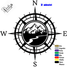 KIT 2 ADESIVI BUSSOLA MONTAGNA