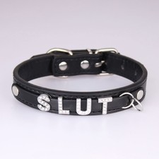 Collana girocollo personalizzata BDSM regalo pelle pu nero fai da te collare A3