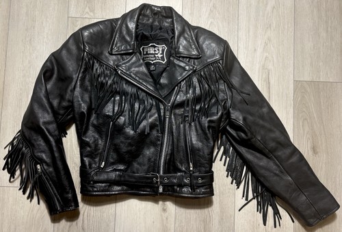 Giacca pelle moto cropped