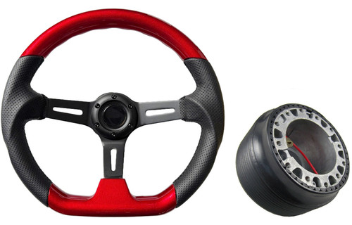 Volante sportivo piatto rosso - volante,