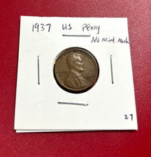 1937 US Moneta Penny Nessun Mint Segno - Simpatica Portamonete