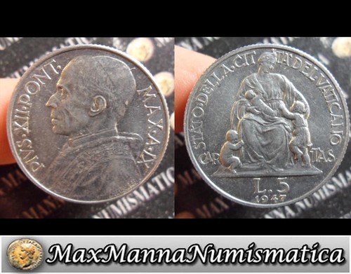 Vaticano lire pio xii 1947 - lire,