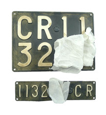 vecchia targa auto d'epoca 1965-1975 CREMONA AUTOMOBILE VINTAGE 6 CIFRE