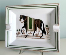 HERMES PARIS POSACENERE SVUOTATASCHE IN PORCELLANA CON DECORO CAVALLO