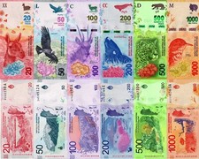 Argentina lotto 6 banconote - argentina,