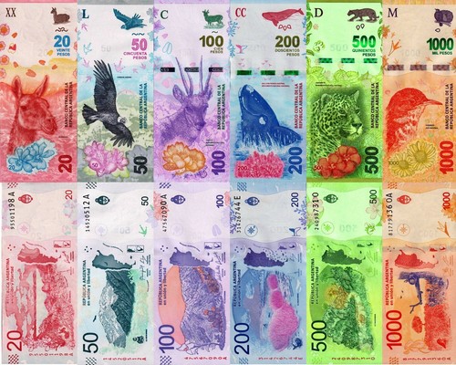 Argentina lotto 6 banconote - argentina,