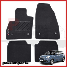 TAPPETI FIAT 500L 500 L DAL 2012 AL 2017 IN MOQUETTE CON RICAMO E 4 FISSAGGI 4PZ