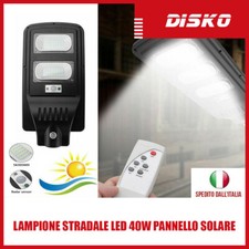 LAMPIONE STRADALE LED 40W PANNELLO SOLARE FOTOVOLTAICO TELECOMANDO WIRELESS 