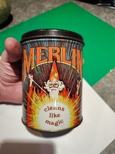 Merlino Vintage - Pulisce Come Magia ~ Latta da Collezione ~ 4,75" x 3,5"