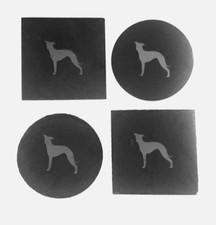 Italiano Cane Levriero Ardesia Sottobicchieri Laser Incisione Caffè Set Regalo