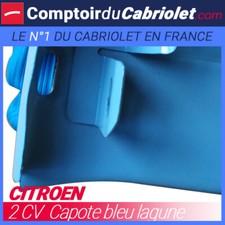 Capote Citroen 2CV en vinyle origine avec fermeture intérieure (gros grain)