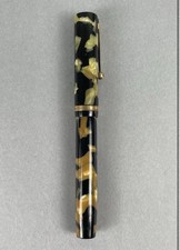 PENNA STILOGRAFICA VINTAGE SHEAFFER'S CELLULOIDE NERA E MARRONE 14K PENNINO FINE VINTAGE