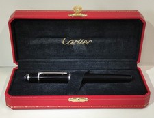 Diabolo de Cartier ROLLER VINTAGE Penna Sfera LACCA NERA Ballpoint Pen GEMMA BLU