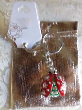 PORTACHIAVI COCCINELLA CON STRASS LUCCICANTI CLIP E MOSCHETTONE