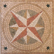 ROSONE mosaico in marmo MOD.ROSA 120x120CM INCOLLATO SU RETE 