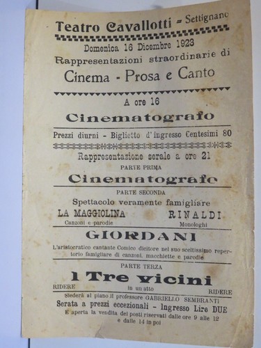 Vecchio volantino teatro - vecchio,