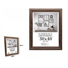 CORNICE PER FOTO PORTA FOTOGRAFIE QUADRI TELE 30X40 CM MODELLO LEGNO SCURO 71639