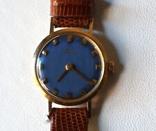 Orologio oro vintage donna Marca Vetta. Quadrante Blu, Usato e funzionte