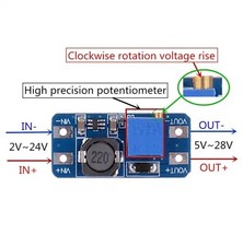CONVERTITORE DC-DC REGOLATORE DI TENSIONE STEP UP 2A MT3608 5V 12V 24V 28V