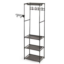 Armadio guardaroba Kipit Nero Metallo Stoffa 55 x 36 x 170 cm