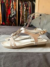 BALDININI LUSSO SANDALI BASSI PELLE WHITE GOLD ORIGINAL 38 EUR 9 US 6 UK FITS 39