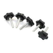 5pcs Black Threaded Knob M6 x
