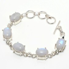 Bracciali gioielli in argento sterling 925 fatti a mano con pietra di luna ar...