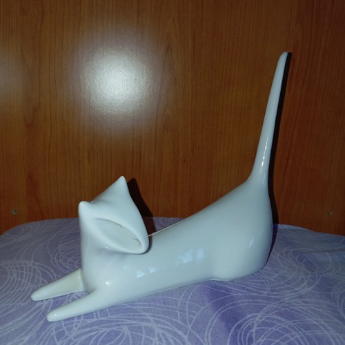 Scultura gatto porcellana - scultura,