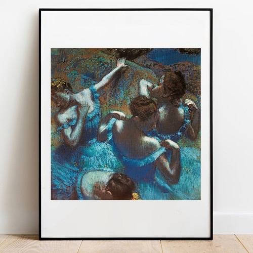 Stampa degas blu ballerini - degas,