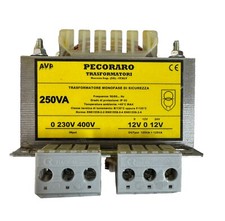 Trasformatore Monofase 250VA  Primario 230 400V Secondario 12 0 12V (0 12 24V)