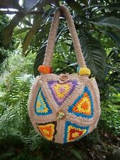 Borsa estiva  multicolore MARIKA fatta a mano all'uncinetto, foderata ,nuova