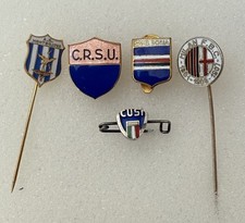 Lotto 5 Distintivi Calcio Pins Spille Football Rugby . Milan Cusi Samp Doria