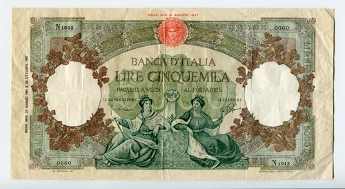 Banconota 5000 lire - regine, del