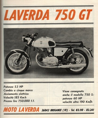 Pubblicita 1969 moto laverda - pubblicita',