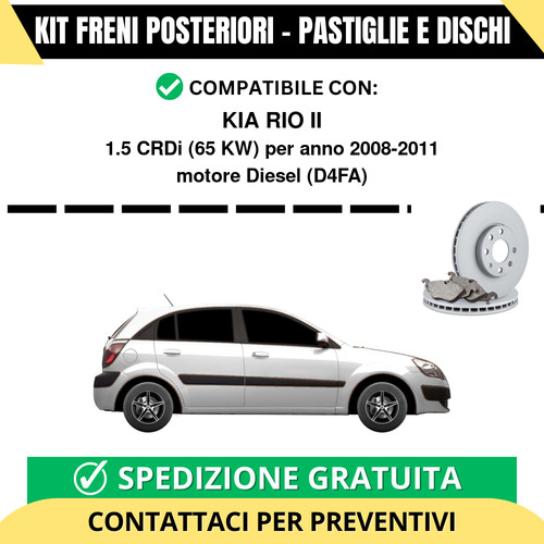 Kit freni posteriori per - posteriori, kia