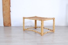 Tavolino da tè da salotto in bambù intrecciati anni 70 Buone condizioni 76x55 cm