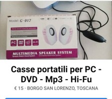 Casse multimedia speaker system per Pc - Smarphone - Mp3 - Dvd