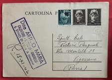 ?Cartolina Postale Pubblicità Ombrelli Calzature del 1946 x Vigevano Turrita