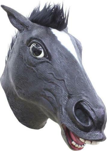 Maschera cavallo nero latex - cavallo,