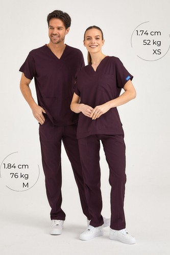 Tuta chirurgica lycra plum - in,