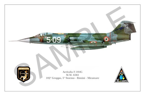 104s squadron print poster - f-104s,