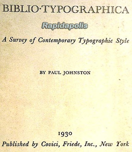 Biblio typographica survey - biblio-typographica, a