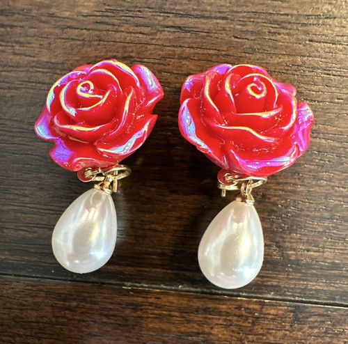 Orecchini goccia perle - , rosa
