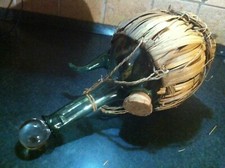 DAMIGIANA DOPPIA ALAMBICCO L 3 impagliata VETRO VERDE TAPPO IN SUGHERO E VETRO