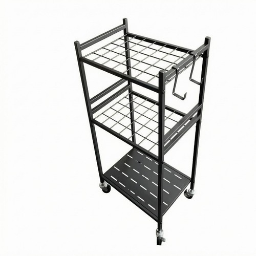 Scaffale metallico con ruote - metallico,