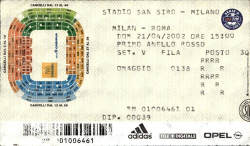 Biglietto stadio milan roma - stadio,