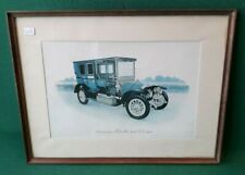 QUADRO CON VECCHIA STAMPA AUTO D'EPOCA LIMOUSINE FIAT MOD 24/32 C.V. 1904. FFF77