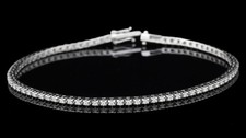 BRACCIALE TENNIS IN ORO BIANCO 18 KT BRILLANTI 0.60 CT CERTIFICATO