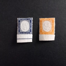 ITALIA REGNO 1862/ EFFIGIE V.E. II° - NON DENT. IN BASS - N. 2 VAL INTEGRI MNH**