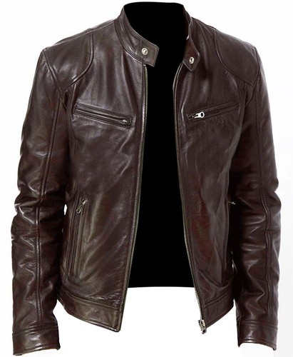Giacca pelle biker cafe racer